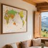 World Map Wall Hanging,Home Office Party Decor,Gift for Geography Lovers,Educational Artwork,Wall Decor,Travel Supplies
