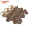 BELLA 24 inch Body Wave Crochet Hair 3PCS Synthetic Hair Braids Fake Hair Ombre Blonde Brown Natural Braiding Hair Extensions