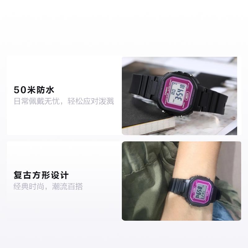 Casio Серия YOUTH - силиконовые маленькие квадратные СТАНДАРТНЫЕ ретро-квадратные водостойкие часы для повседневного ношения Кварцевые с ремешком из смолы тот же стиль для мужчин и W-218H-1A+LA-20WH-4A