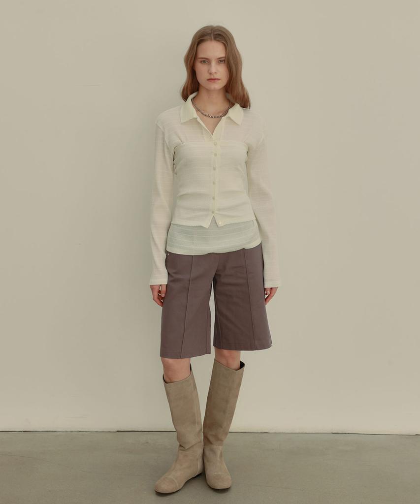 OURO Washing Bermuda Pants [Lavender]
