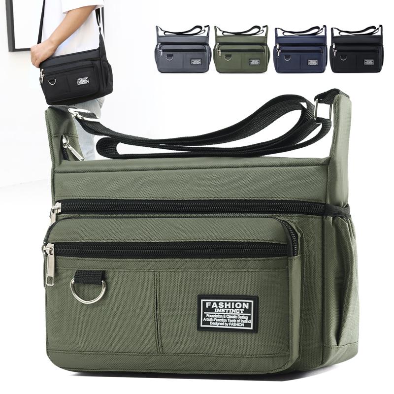 Men's Messenger Bag Crossbody Shoulder Bags Small Sling Pack for Work Waterproof Oxford Packs Satchel Purse