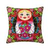 Custom Matryoshka Doll Russia Russian Folk Art Cushion Covers Velvet Cute Pillows for Sofa