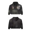 Vintage Gradient Zip Up Hoodie Y2K Streetwear Loose Fit Top Teens