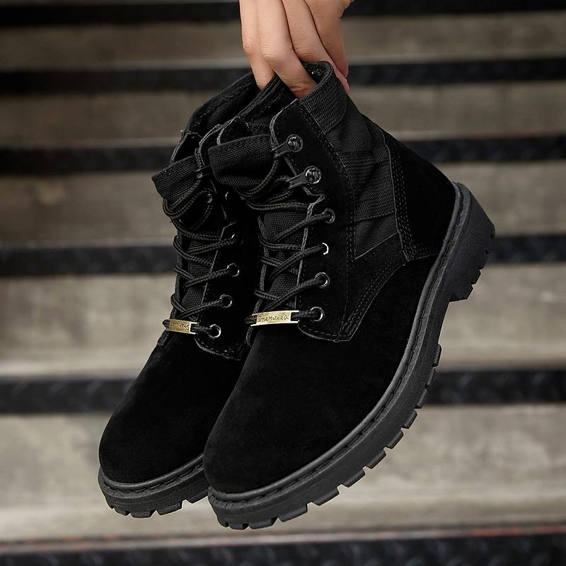 Men'S Casual British Style Lace-Up Thick-Soled Desert Short Trend All-Match Middle-Cut 2022 Boots