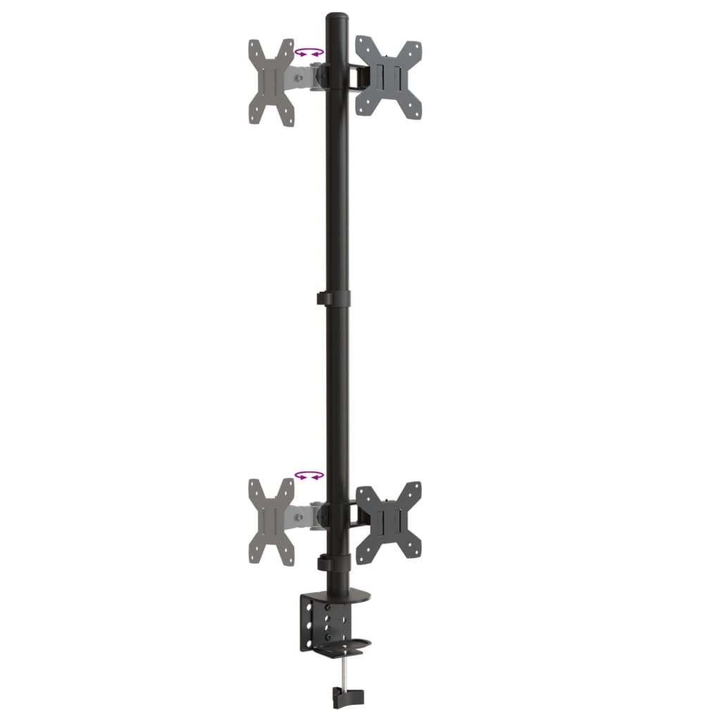 Dual Monitor Desk Mount Black Steel VESA 75 100 mm