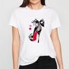 Camisetas Verano Mujer Harajuku Aesthetics Футболка Черная обувь Корейский Kawaii Топы Уличная одежда Wegoe