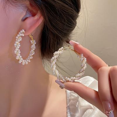 Роскошные женские большие круглые серьги-кольца для женщин, серьги с имитацией циркона, трендовая мода, свадебные циркониевые подарки