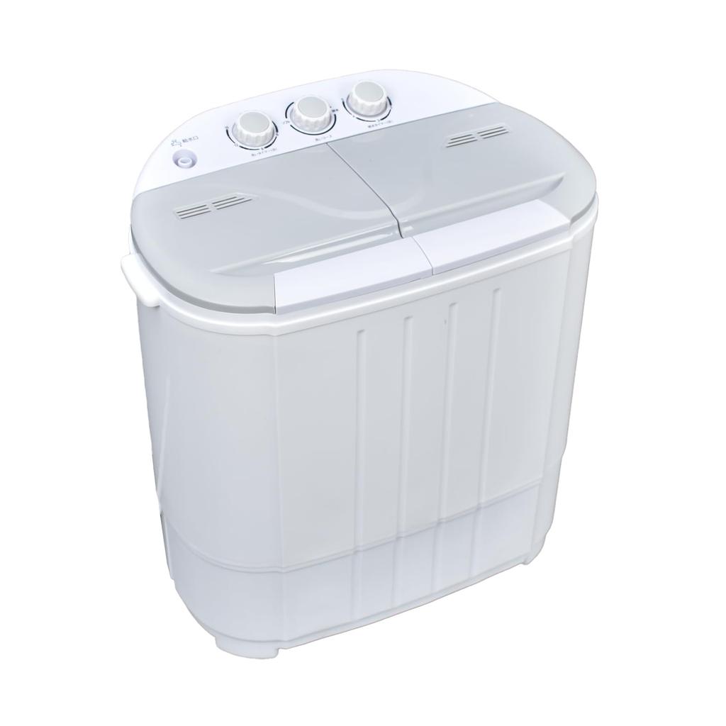 Kaitou Washing Two Tank For Living Stainless Steel with Space Shoe Washing Separate Gray Machine, Small, Type, Alone, 3.6kg, Compact, Tank, Timer,