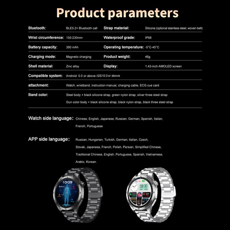 SACOSDING New Smart Watch ECG+PPG Blood Pressure Blood Oxygen Body Temperature Bluetooth Call Health Smartwatch For Android IOS