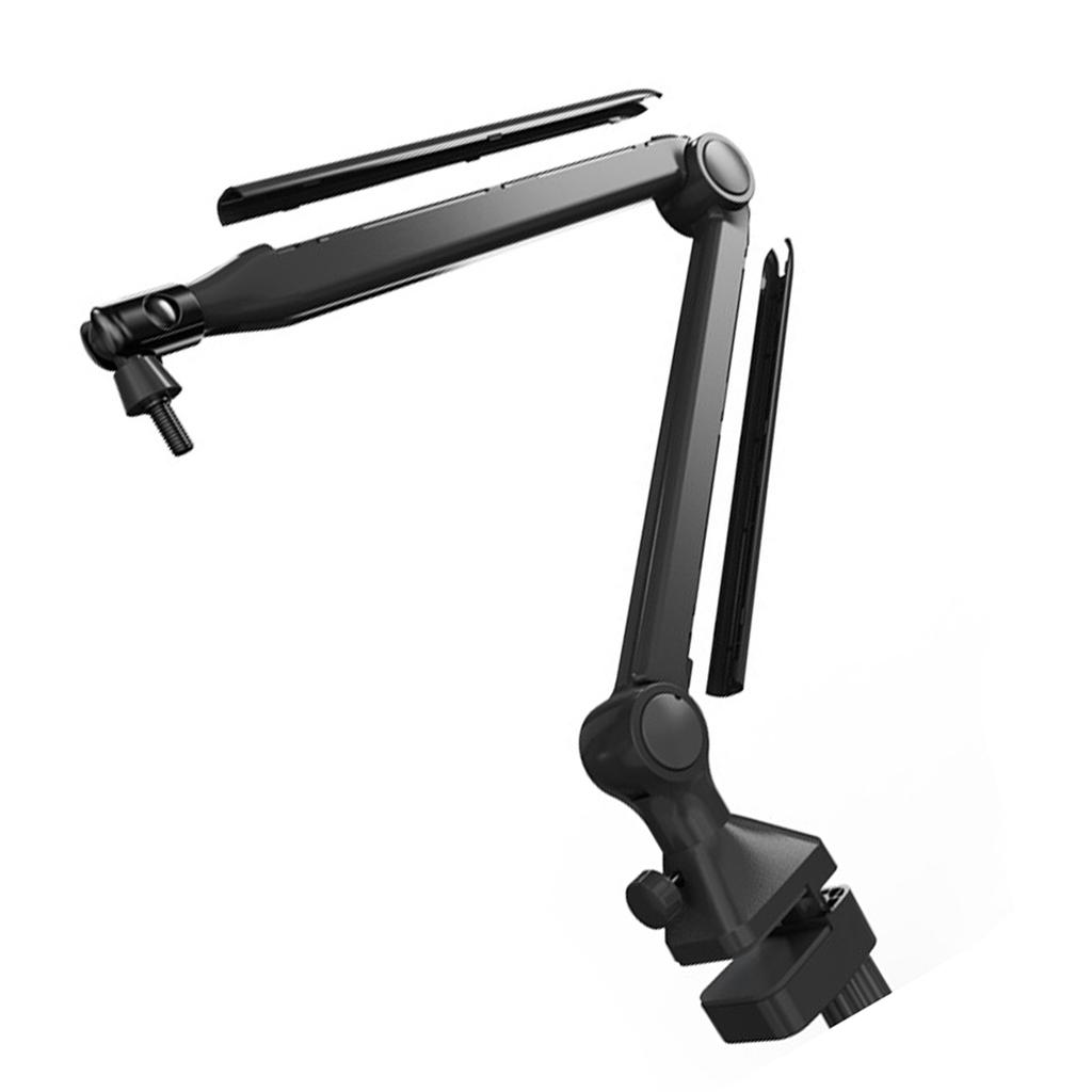 Universal Microphone Stand Adjustable Boom Arm Mic Holder Support Bracket for Live Recording Video Broadcasting Black