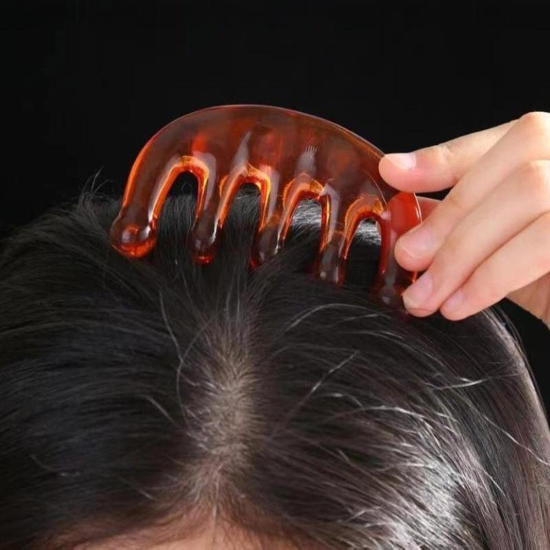 Resin Meridian Head Comb Improving Soft Teeth Hair Brush for Daily Head Relaxation Hair Care