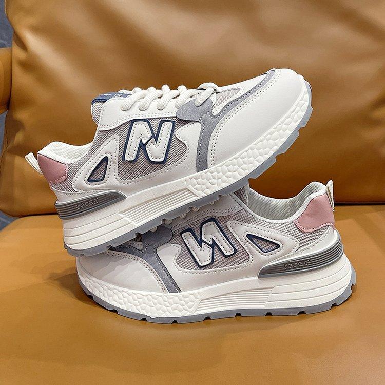 Женские кроссовки Forrest Gump 2024 весна новые сетчатые дышащие кроссовки папы универсальные увеличивающие рост повседневные спортивные кроссовки вафельные женские кроссовки