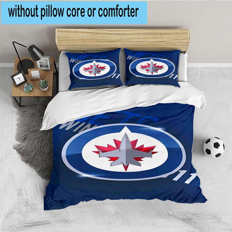 Winnipeg Crest Hockey 3PCS Bedding set,Ideal for 1pc Duvet Cover And 2pcs Pillowcases Perfect for Fan gift,Ideal for Bedroom, Dormitory