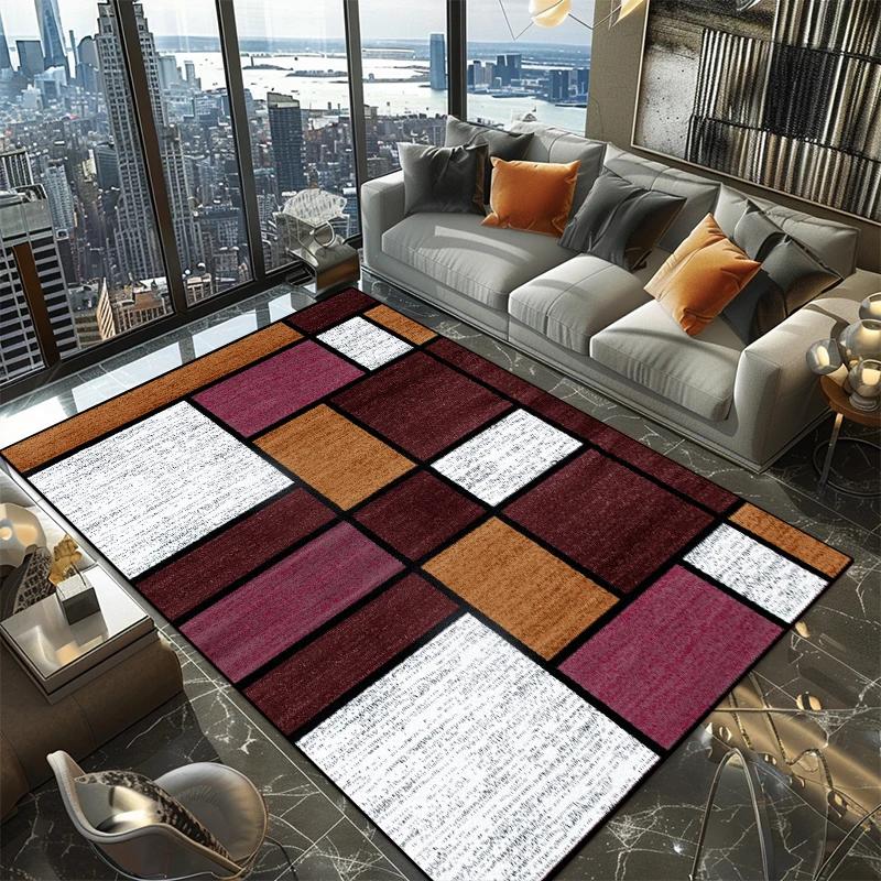 Ковры с геометрическим скандинавским узором для гостиной 200x300см Роскошные большие ковры для комнаты Машинная стирка Нескользящий европейский татами-мат