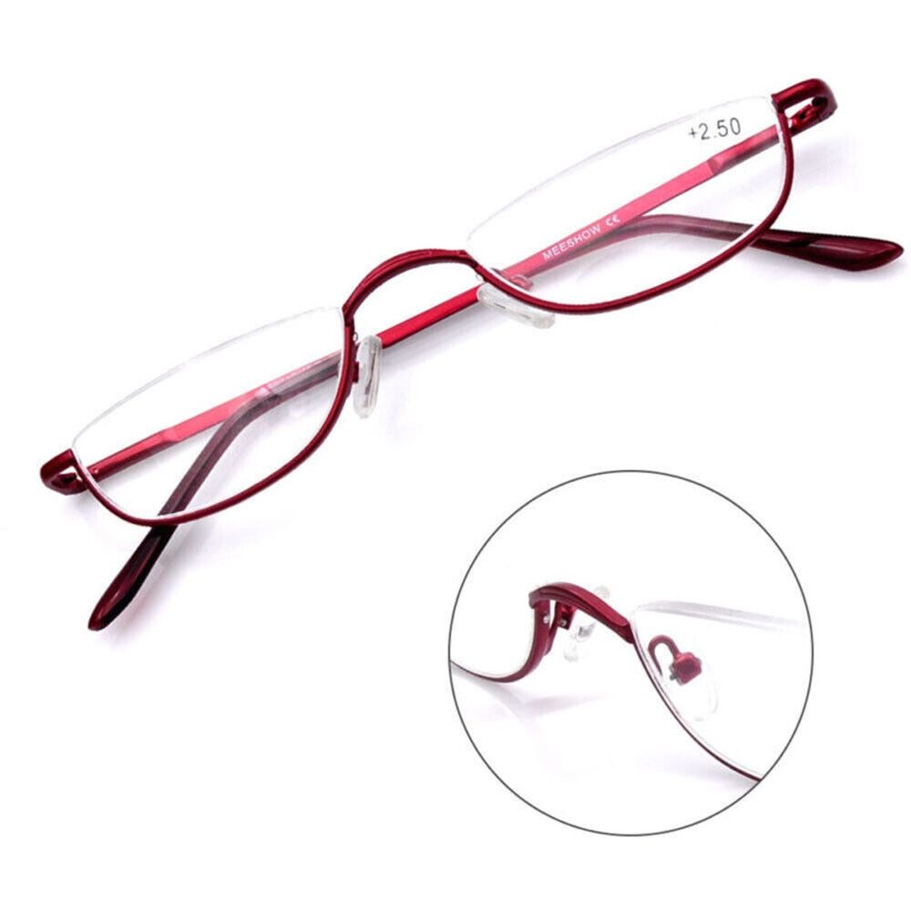 Frame Ultra Light Resin Reading Glasses +1.00~+4.0 Diopter Eyeglasses Half Moon Reading Glasses