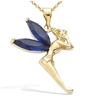 [A8101] - Gold Plated 'Tinker Bell' Golden Sapphire Pendant - 20x27 Mm