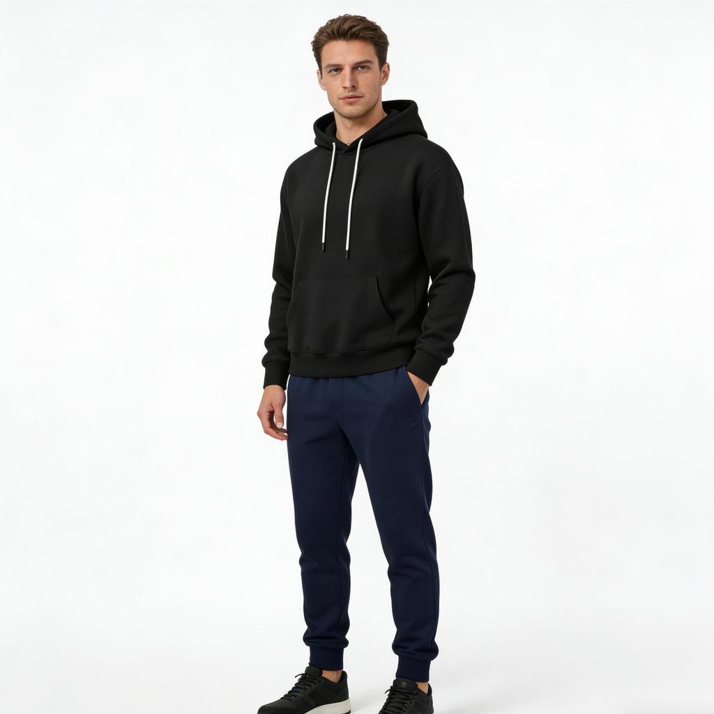 Men's Spring/Autumn Basic Solid Color Hoodie! Heavyweight Cotton Drawstring Kangaroo Pocket Loose-Fit Hoodie, Multi-Color Versatile Casual Top