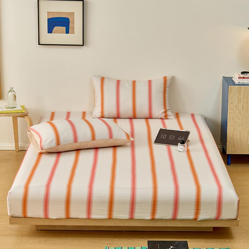 100% Хлопковая Простыня Приятная к коже Простыня на резинке Простой стиль Покрывало для кровати Эластичное Постельное белье простыня (Наволочка Нужен заказ)
