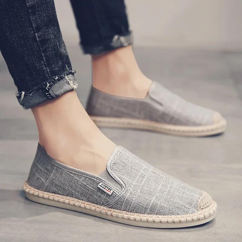 Мужские мокасины, мягкие, высокого качества, весенние парусиновые туфли для рыбалки, кроссовки, мужские эспадрильи, модные туфли на плоской подошве для вождения, мужские