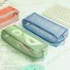 Double-Layer Pen Bag Transparent Stationery Organizer Portable Pencil Case  School Office