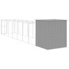Dog House with Run Light Grey 165 x 863 x 181 cm Galvanized Steel