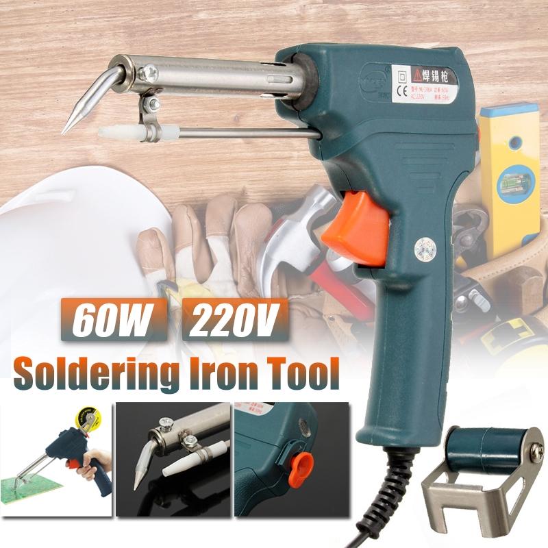 60W Automatic Send Tin Soldering Iron Guns Solder Stand AC Welding Tool Best Price 220V