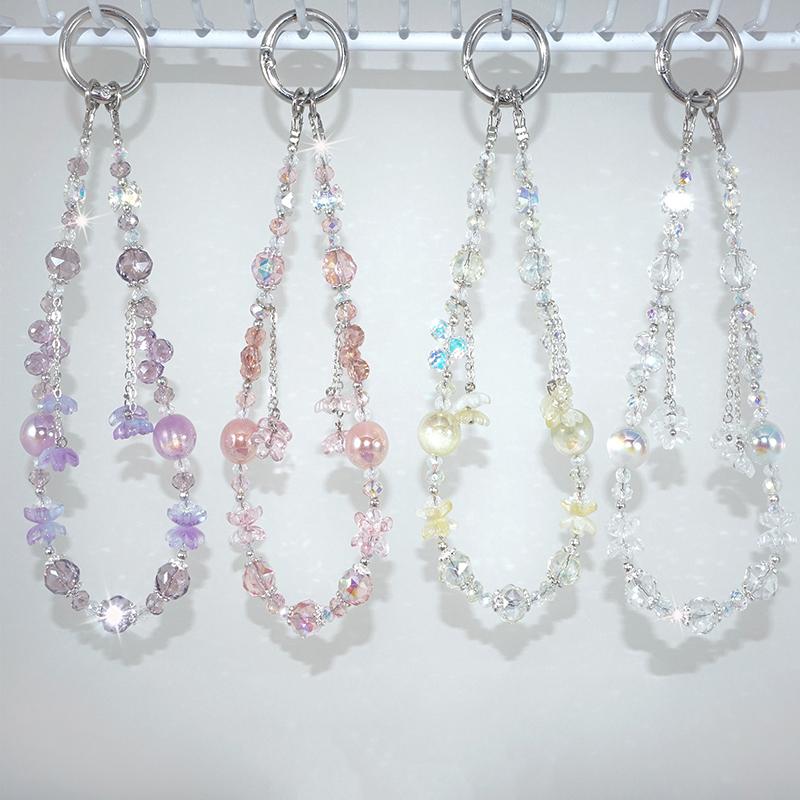 Женский ремешок для телефона с кисточкой «Цвет сакуры» - Короткий ремешок на запястье, Защитный амулет для телефона от потери для путешествий и активного отдыха