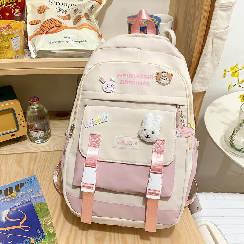 School Bag Children's Primary School Students Color Matching School Backpack Female Middle School Students High Quality Fashion Junior High School