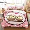 Детский мультяшный сова пододеяльник королева односпальный для мальчиков и девочек детский милый птичий одеяло чехол микрофибра прекрасный комплект постельного белья с животными