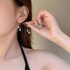 Серьги-кисточки с бантом и сердечком для женщин, элегантные серьги-капли с цирконом, аксессуары для пирсинга, ювелирные изделия