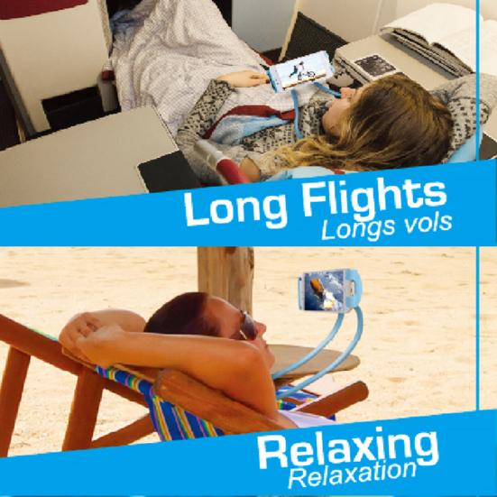 Universal 360 Degree Rotation Hanging Neck Phone Tablet Holder Bracket Stand