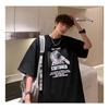 Men Short Sleeve T-Shirts Letter Graphic Print Half Sleeve Tshirts Pullover T-shirt Casual Tee Man Korean Casual Round Neck Retro Tops For