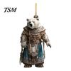 Reusable Christmas Ornament Polar Bear Cute Xmas Tree High-quality Acrylic Decor 2D Hanging Pendant for Car Interior Home