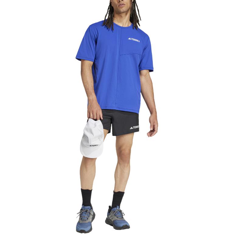 adidas Мужская футболка Terrex с круглым вырезом и коротким рукавом, синяя JE0392