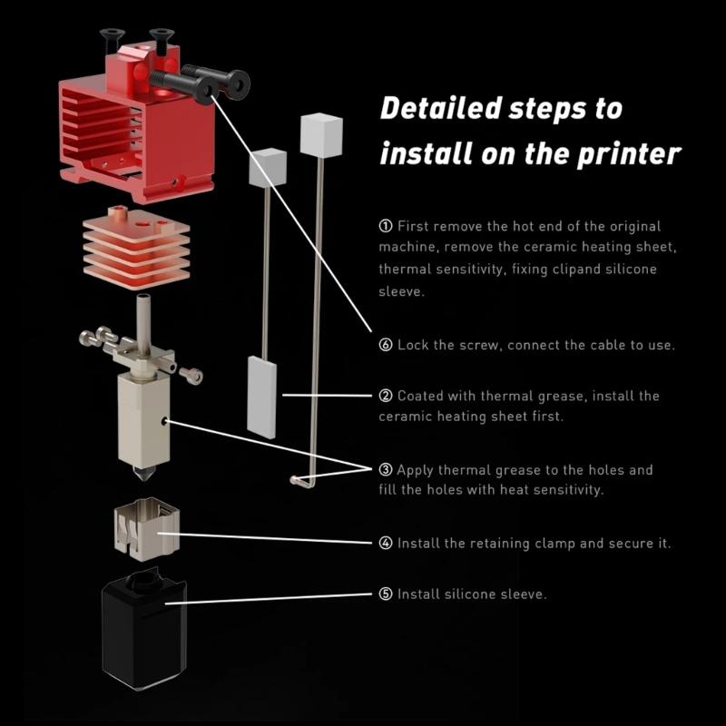 Для сборки b Hotend со съемными соплами из закаленной стали Hotend для 3D-принтеров серии b X1C