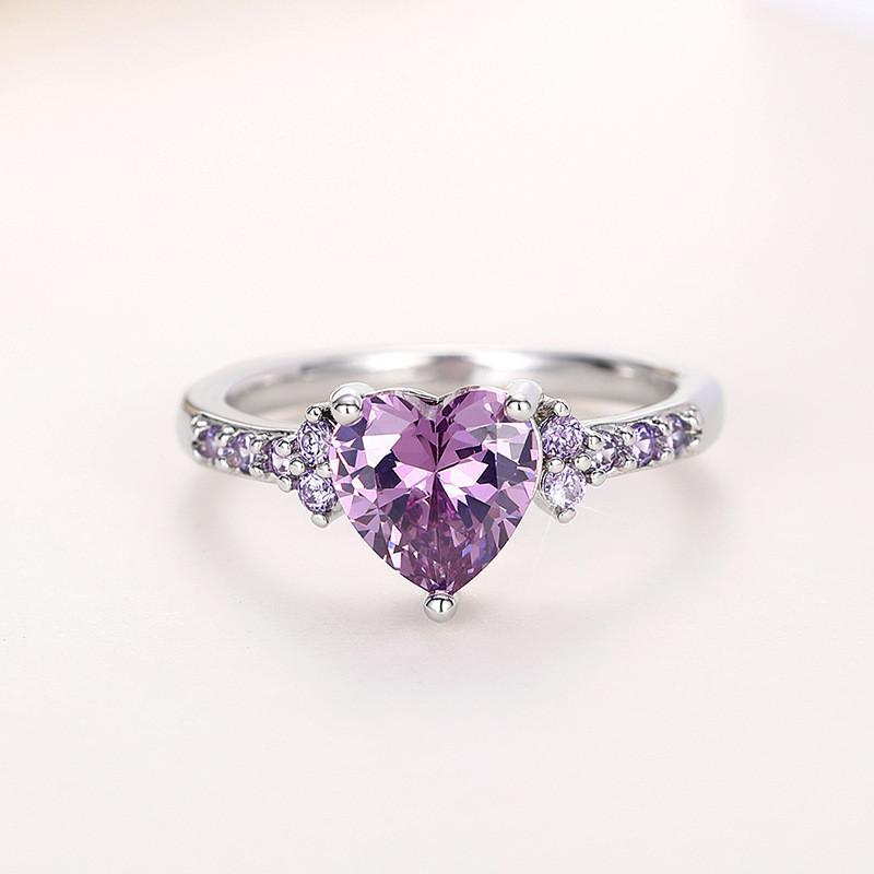 CopperPurple Love Rings New Fashion Jewelry for Women Wedding Engagement Party Temperament Female Accessories Gift