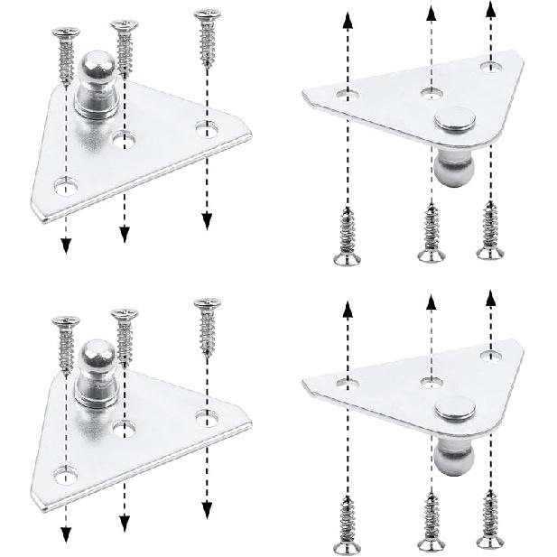OTUAYAUTO YAQLS06 Угловые кронштейны крепления газовых упоров - Шаровая опора 10 мм с винтами (Пакет из 4)