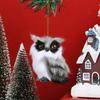 Owl Pendant Christmas Owl Ornament Toy Static State Owl Model Furry Cute Bird Party Christmas Ornament For Holiday Christmas Tree Decor