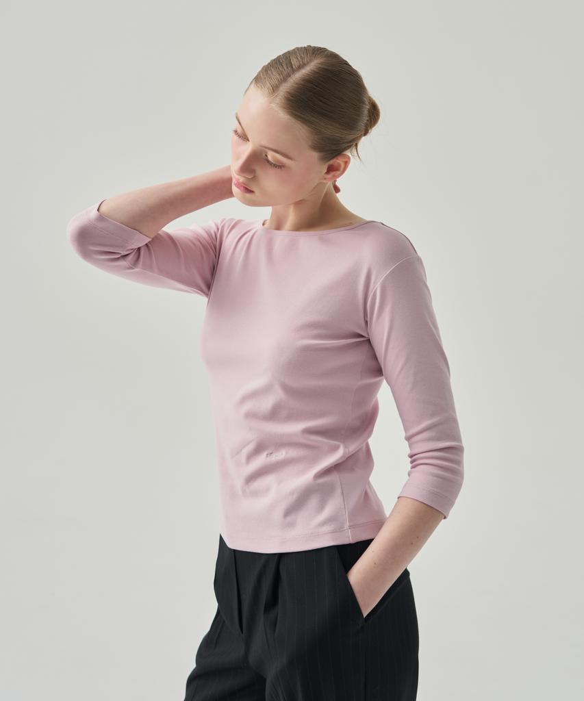 Deuloupisumeon Мягкая базовая футболка с вырезом-лодочкой [Черный]