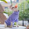 Winter Clothes for Cat, Stripped Cotton 4-legged Coat For Sphnx,Long Sleeves Undershirt for Kittens, Devon Rex Jumpsuit