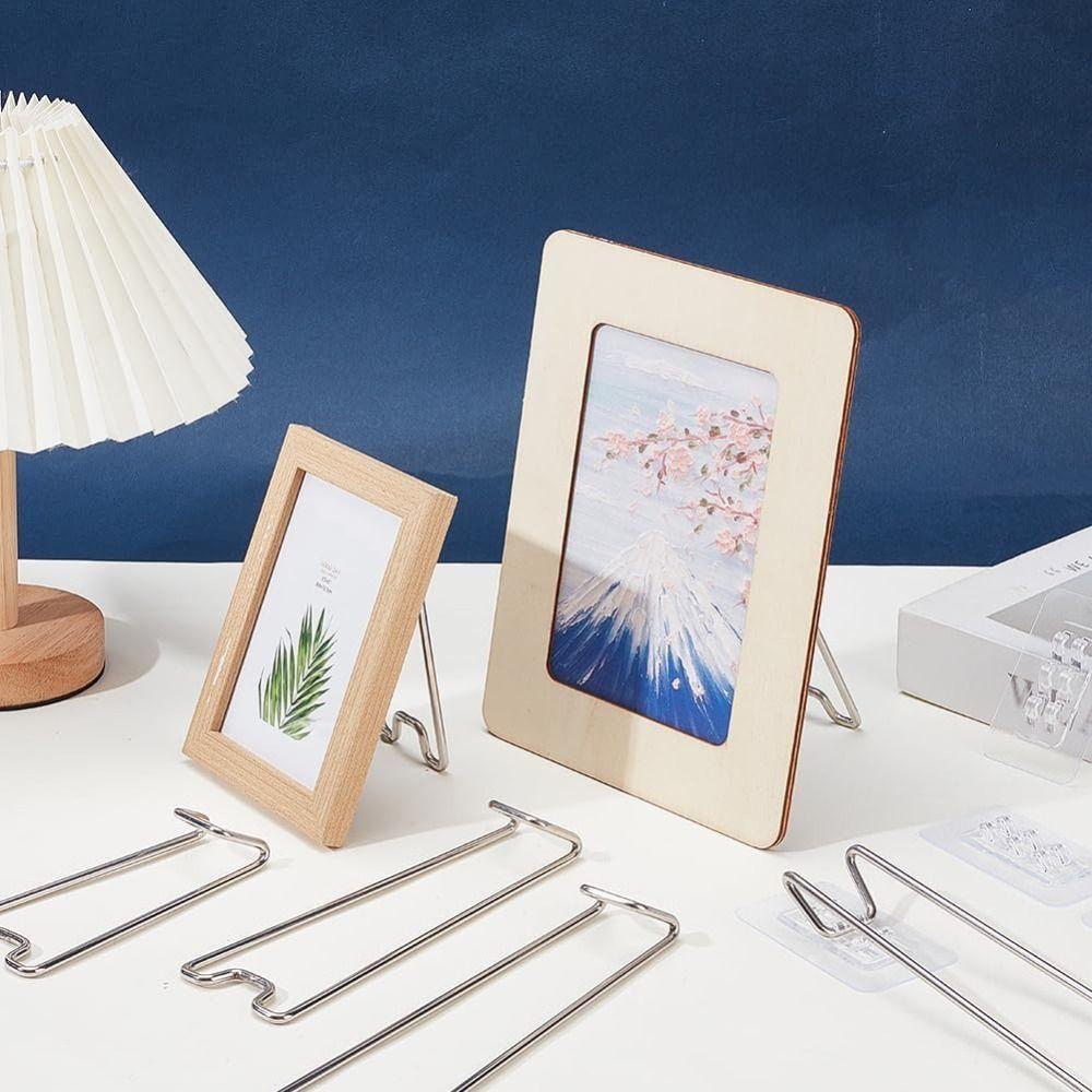 Self-Adhesive Picture Frame Bracket Stainless Steel Easel Back Stand Art Display