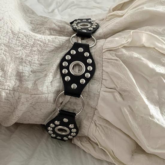 Женский ремень в стиле ретро, ​​преувеличенный ромб, металлическая пряжка из искусственной кожи, широкий ремень с ушками, аксессуары для брюк