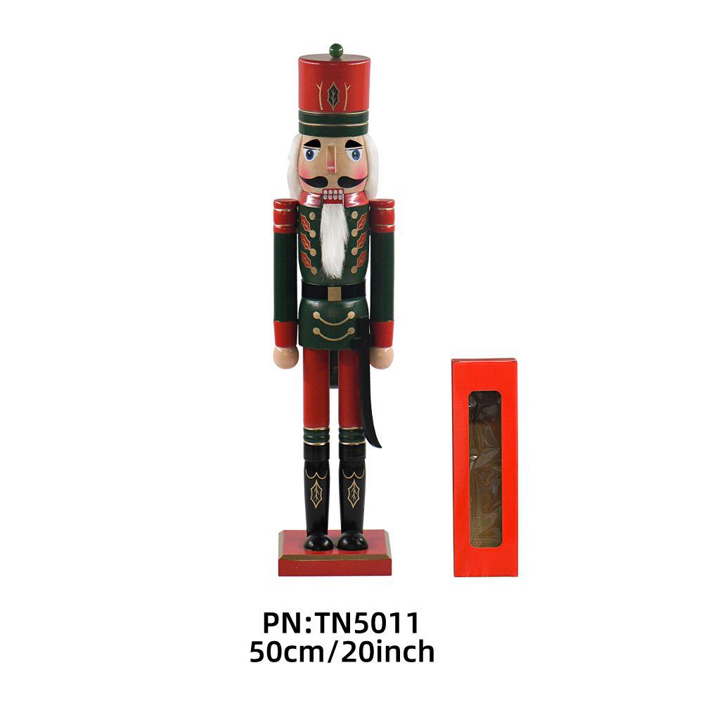 20-Inch Wooden Nutcracker Puppet for Christmas Home Decoration