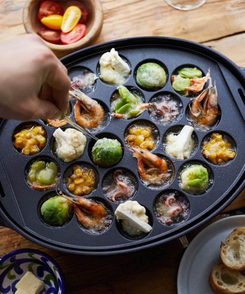 BRUNO Овальная горячая пластина-гриль Маленькая Якинику Температура Легко Для 1 2 3 Серый 1701142 Набор, Кастрюля, Многофункциональная, Стильная, Крышка, 1200 Вт, Регулировка,