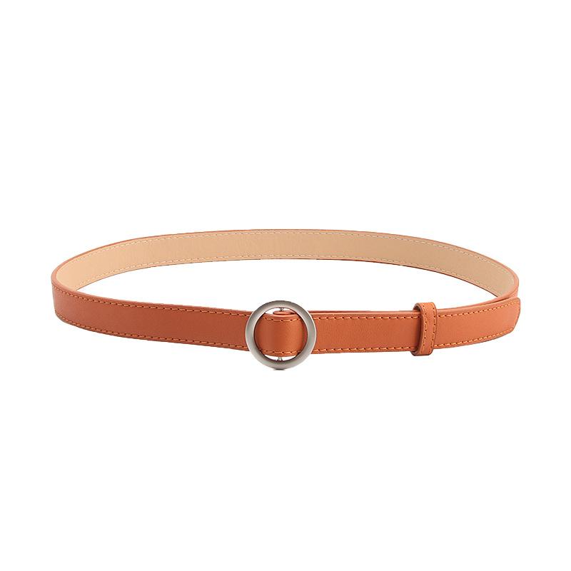 Women's Fashionable and Versatile Non-hole Round Buckle Belt with Windbreaker Pants Student Belt