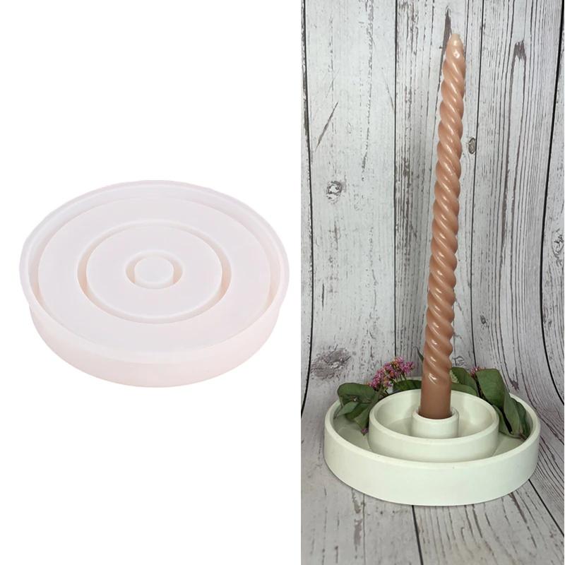 Круглый бетонный подсвечник, лоток, форма для гипса, коробка для хранения помады, силиконовая форма для изготовления смолы