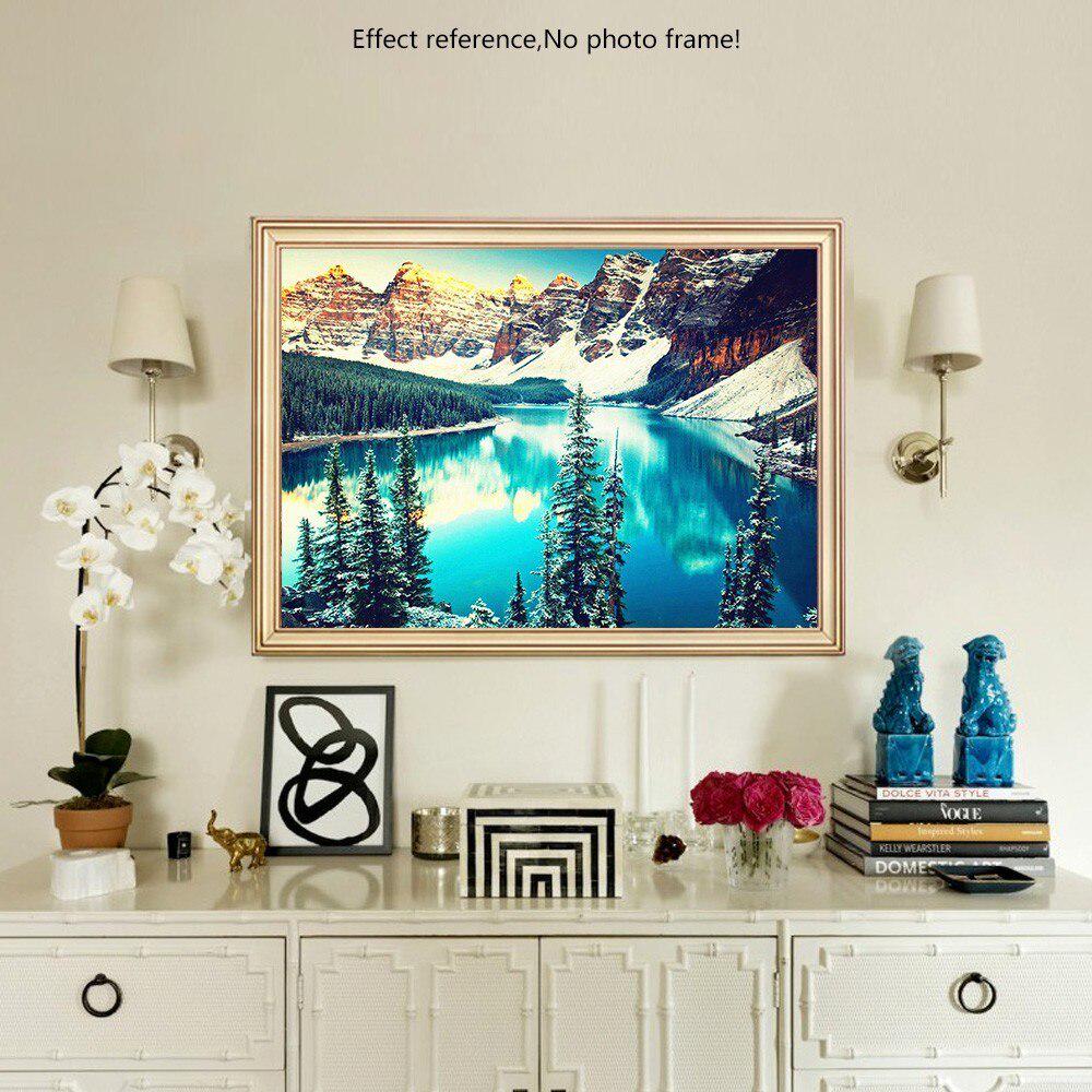 5D DIY Алмазная вышивка Живописный Полный Круг Озеро Стразы Картины Алмазная Живопись