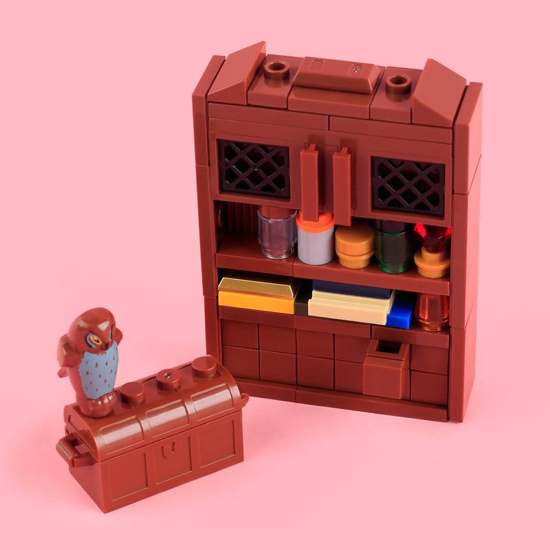 City Street View Furniture Building Blocks Kitchen Food Hotel Television Gas Station Bar Counter Pizza Oven Trash Can Bricks Toy
