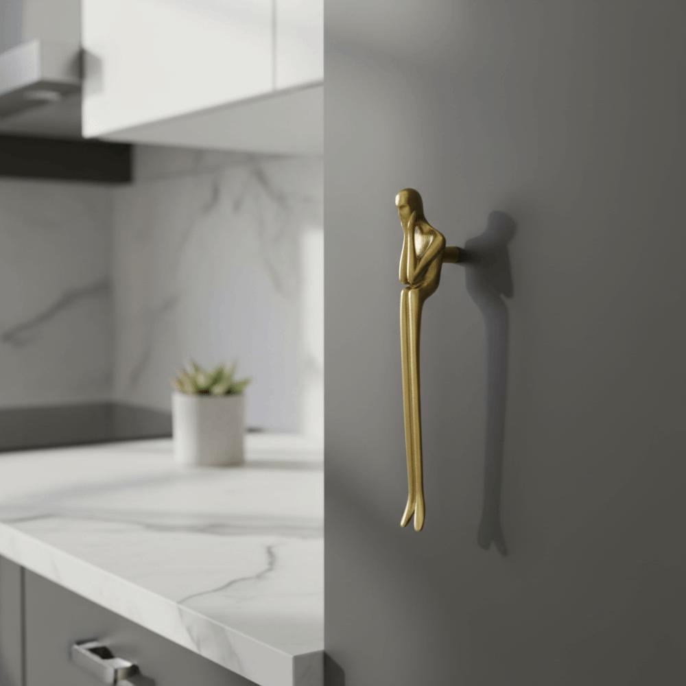 Сплошные латунные дверные ручки Европейский стиль Ручки для шкафов Французская скандинавская дверная ручка Американский стиль