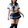 Cute Japanese Girls Cosplay School College Student Uniform Role Play Costume Women Mini Skirts and Blouse Set Lingerie